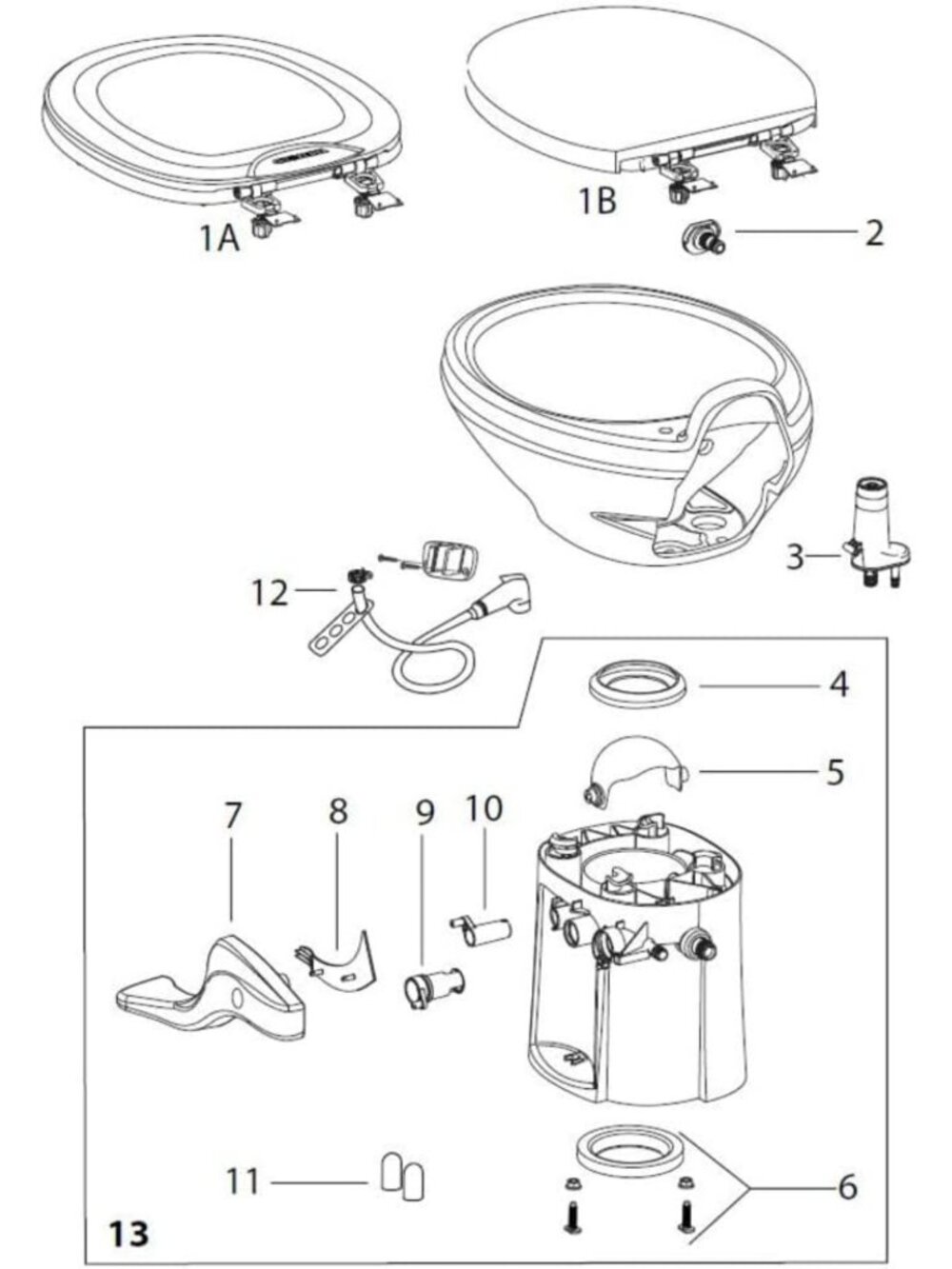 Aqua-Magic Style II Toilet Nozzle Replacement - Bone Color, Durable & Easy